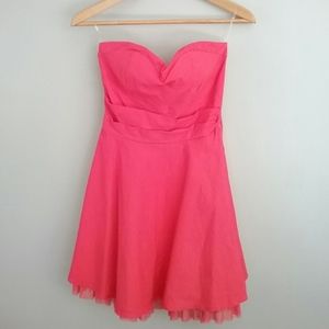 Honey & Rosie Pink Sweetheart Neck Strapless Dress